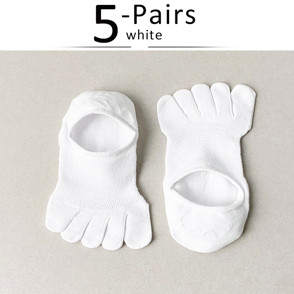 Invisible Toe Socks Summer Thin Cotton Mesh Breathable Soft Elastic Comfort Socks