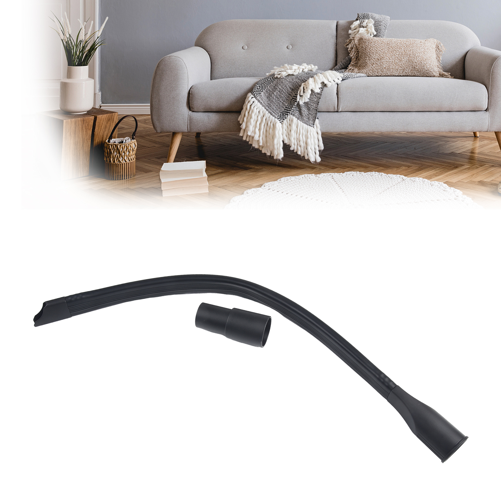 Flexible Long Flat Crevice Tool Hose Adapter for Vacuum Cleaners Perfect for Household and Car Cleaning