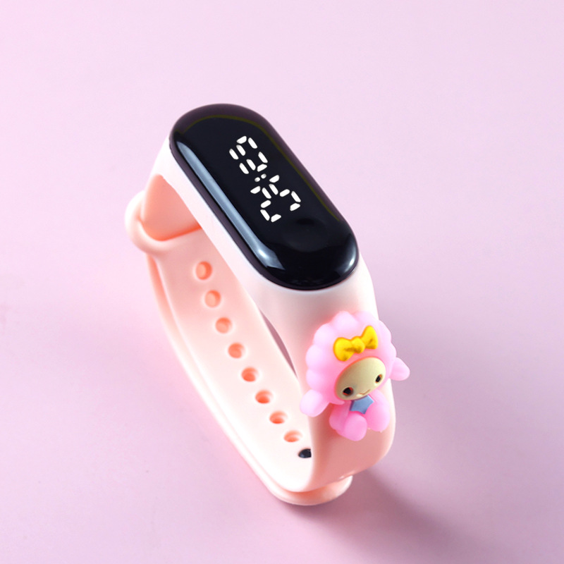 Fashion Mickey LED Childrens Watch for Girls Waterproof Sports Touch Screen Bracelet with Spiderman Doll Design