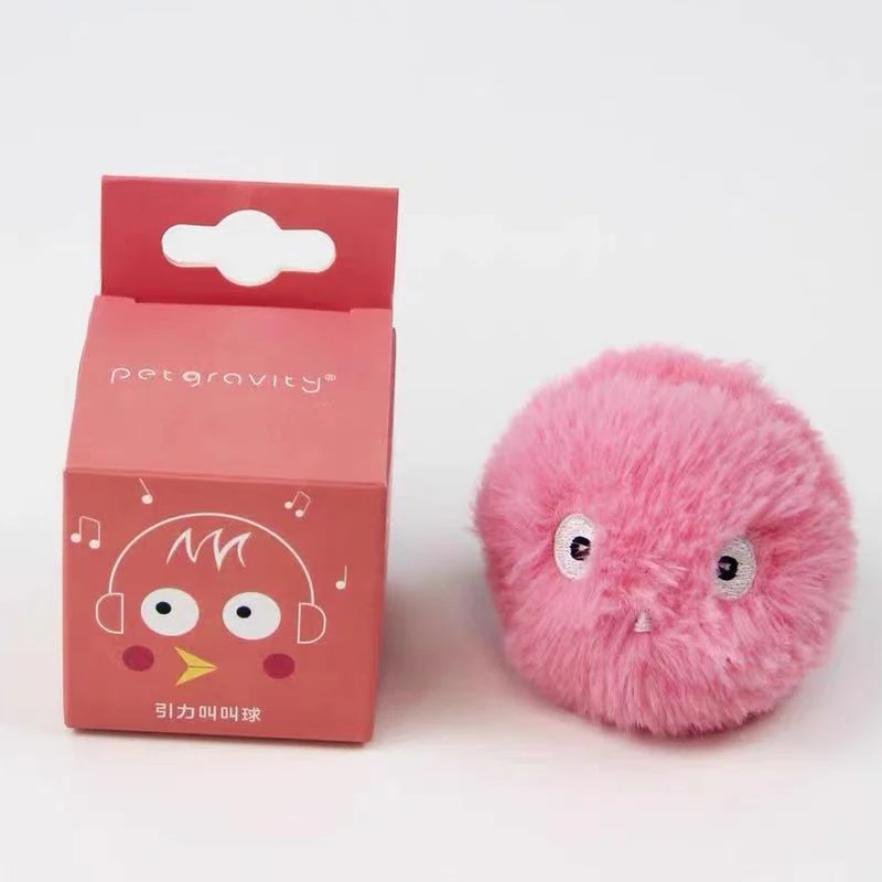 Interactive Electric Catnip Toy for Kittens Plush, Squeaky Ball with Sound Motion