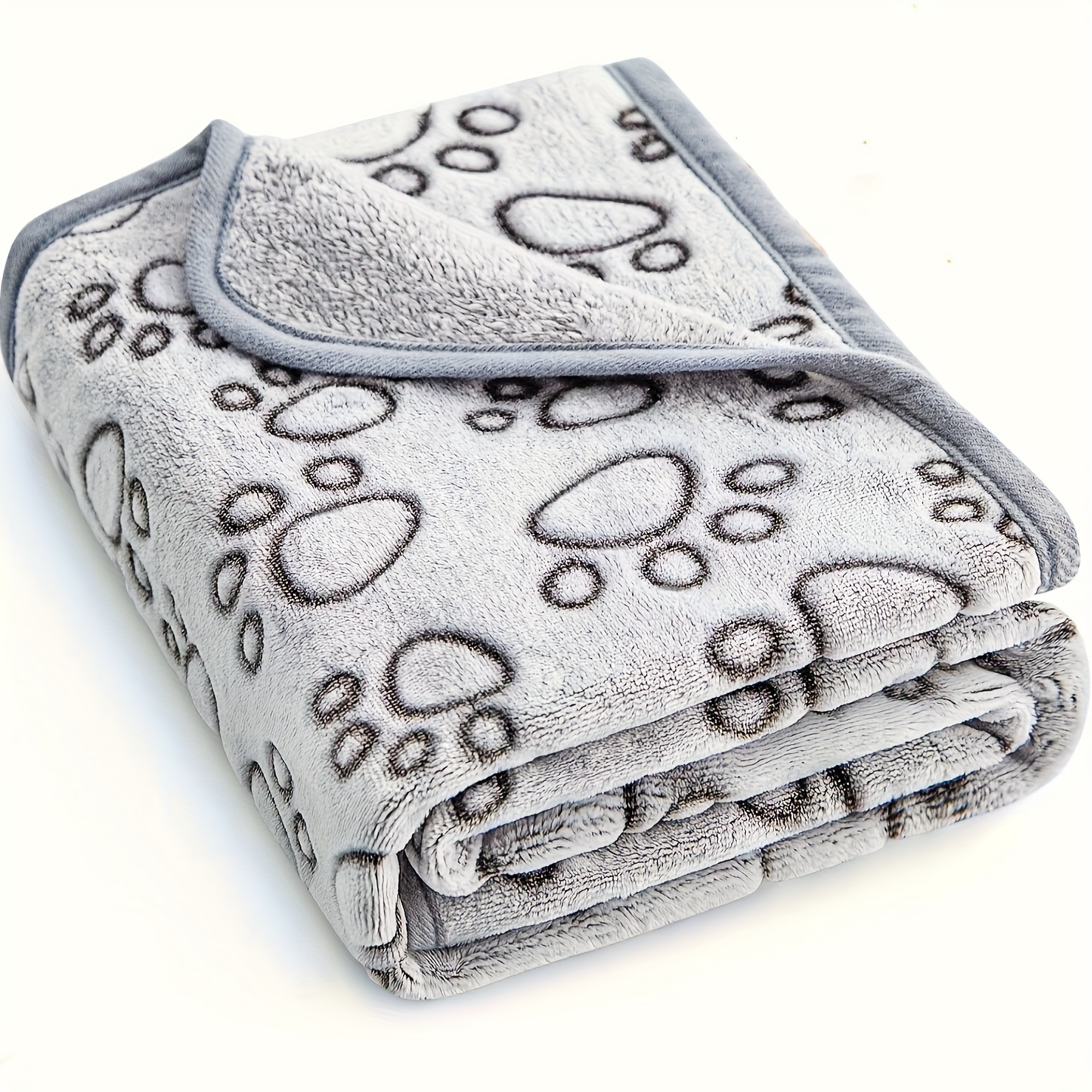 Fluffy Cartoon Pattern Pet Blanket Soft, Warm Mat for Cats and Dogs
