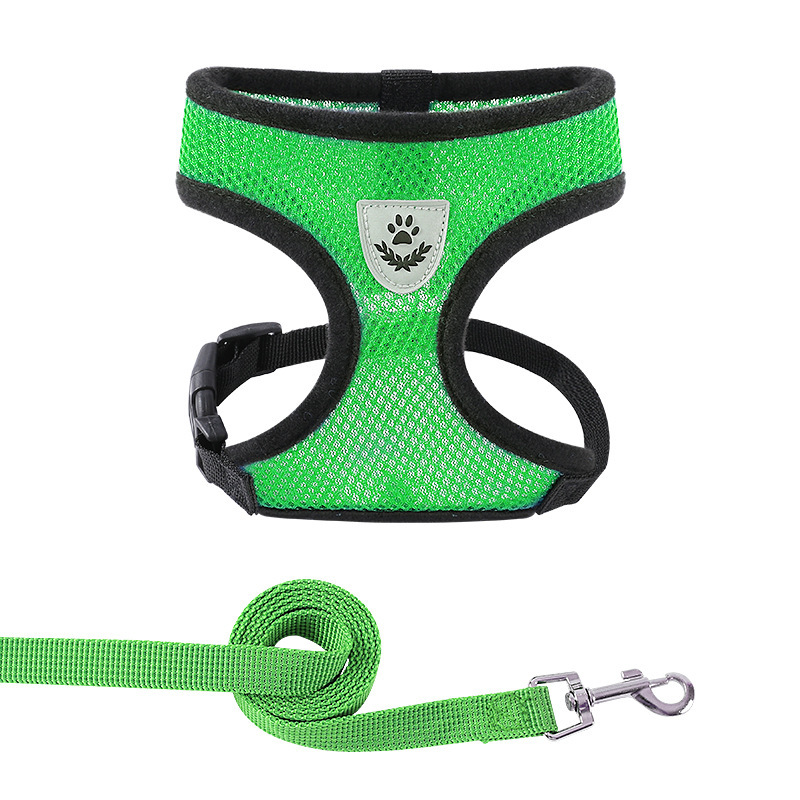 Reflective Adjustable Pet Harness for Small Dogs and Cats Breathable Polyester Mesh Vest with Leash