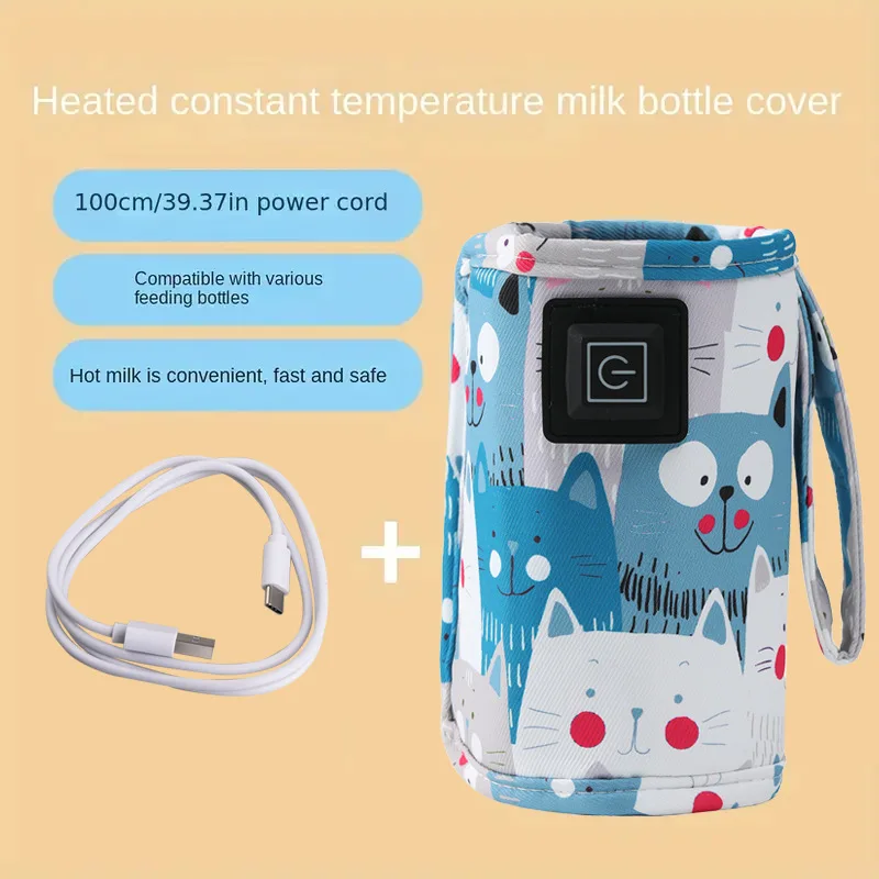 Travel Stroller Insulated Bag, USB Milk Water Warmer, Baby Nursing Bottle Heater, Safe Kids Winter Supplies