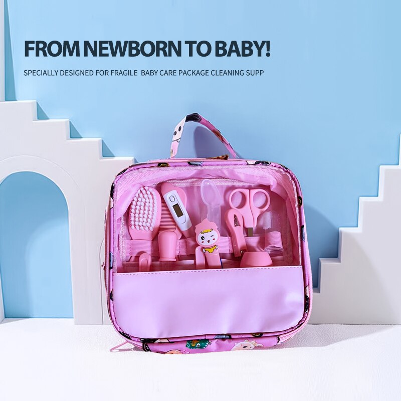 Baby Care Kit Kids Hair Nail Healthcare Thermometer Grooming Brush Kit Clipper Scissors Kid Toiletries