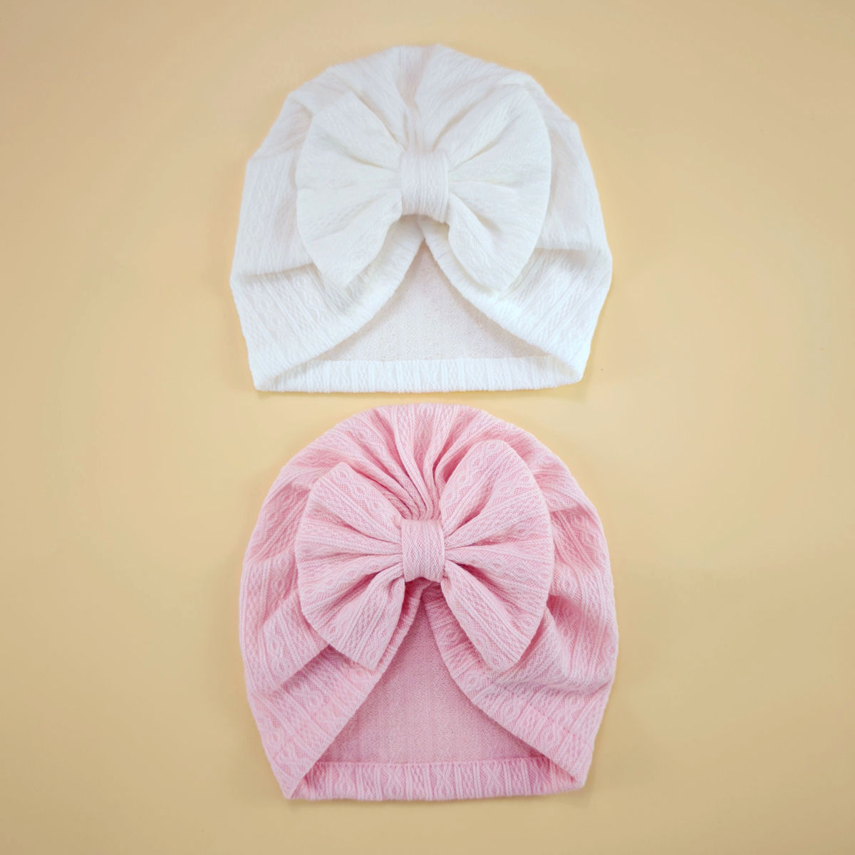 Baby Girl Cute Turban Big Bow Hat Newborn Beanie Infant Bonnet