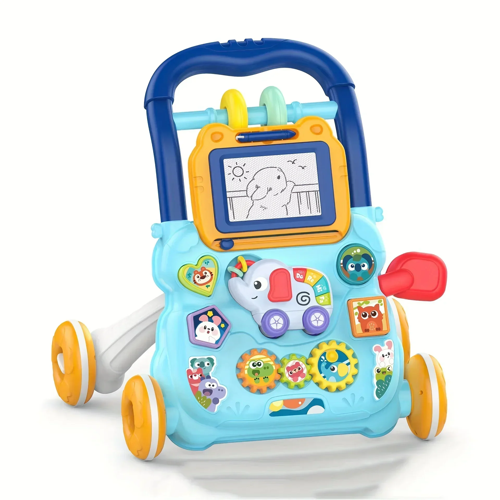 Baby Walker Adjustable Speed Anti Rollover Early Childhood Education Toy Push Stroller with Music and Lights Baby Walker Toy