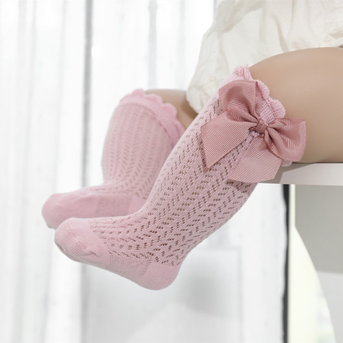 Summer Mesh Baby Knee Socks, Baby Girl Socks Baby Bow Cotton, Toddler Non Slip Infant Long Newborn Baby Boys