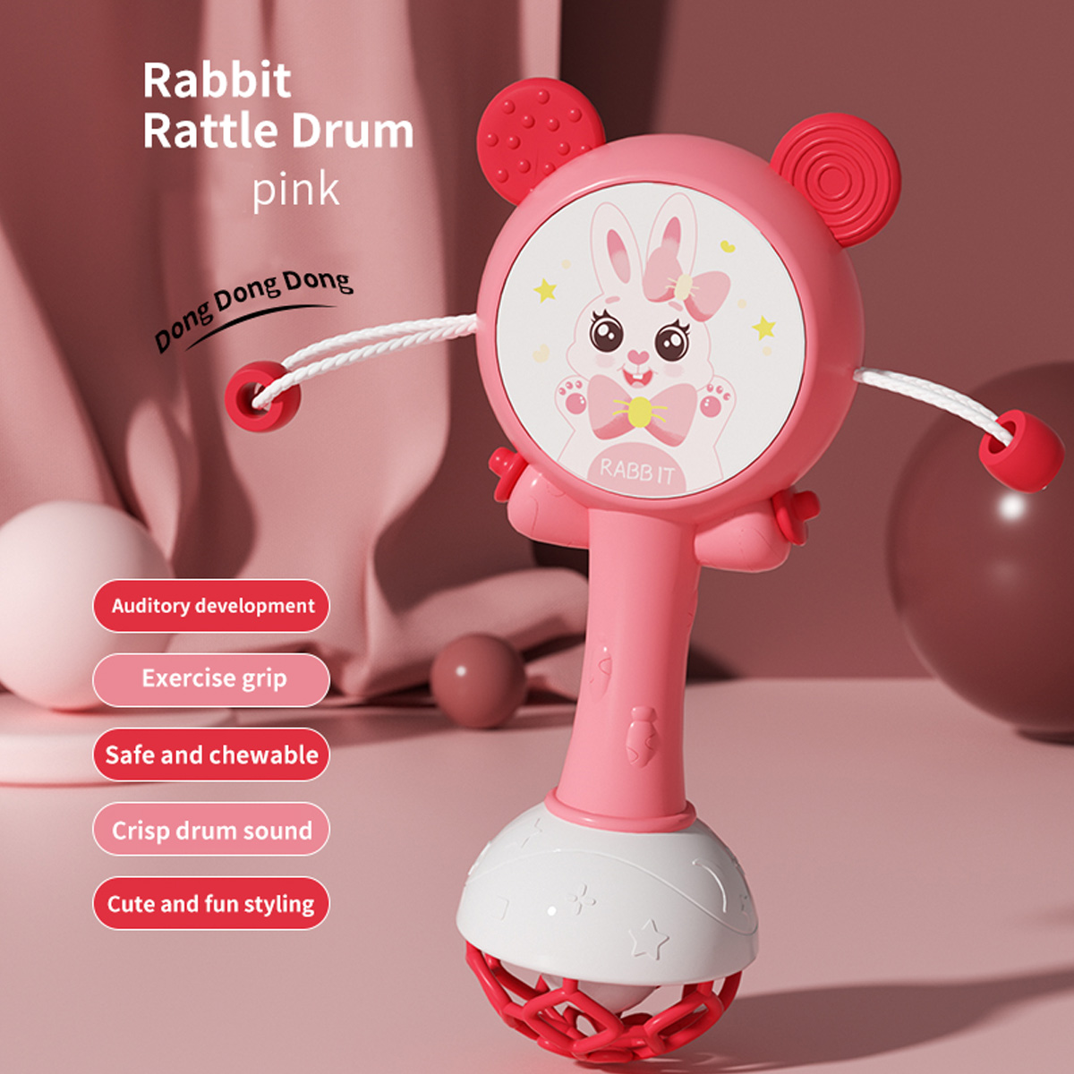 Infant Stop Weep Tear Rattles, Mobile Baby Rattle Toys, Educational Teether Hand Bells for Newborns