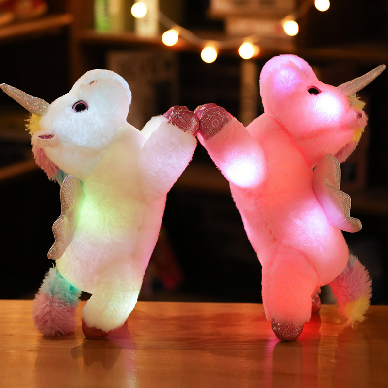 Creative Unicorn Pillow, LED Light Stuffed Plush Cushion Inspire