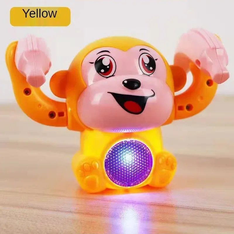 Infant Moving Flipping Dancing Toys, Musical Monkey with Light, Baby Crawling Interactive Tummy Time Gift for Toddlers