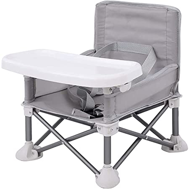 Baby Portable Foldable Dining Chair, Child Comfortable Feeding Seat, Beach Chair with Plate, Seat Belt for Kids, Camping
