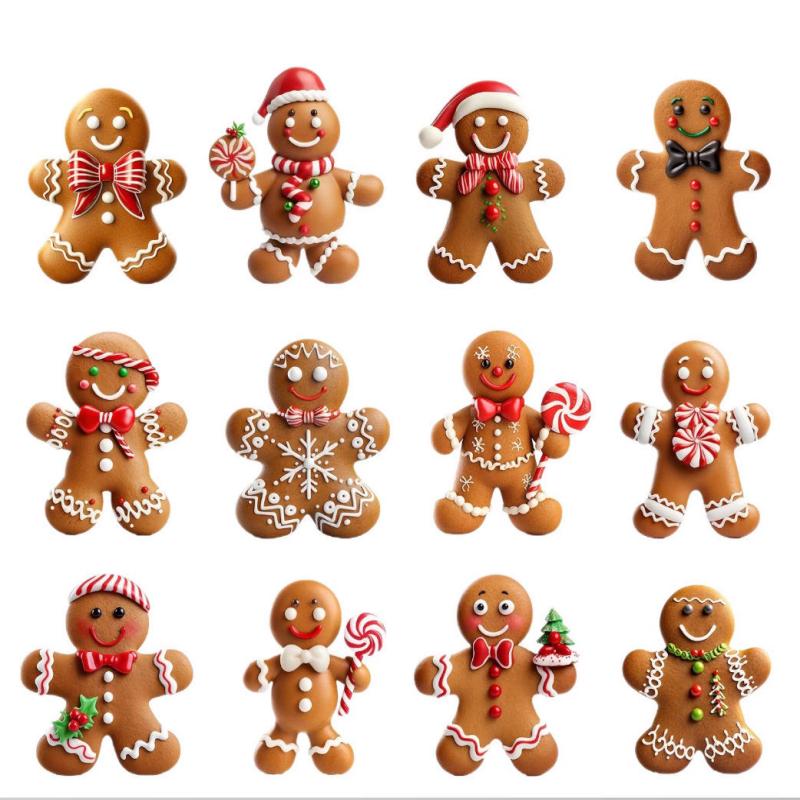 Gingerbread Man Hanging Ornament, Merry Christmas Wooden, DIY Home Xmas Celebration, Party Decoration, Happy New Year