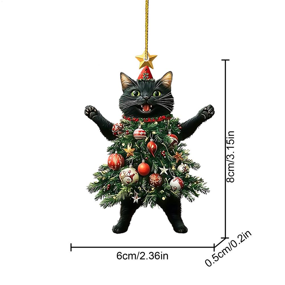 Christmas Tree Pendants, Cute Cat Ornament, Hanging Ornaments for Party Supplies, New Year Gifts