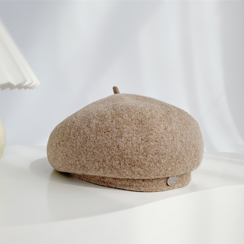 5399 Wool Felt Beret Hats For Women Lady Autumn Winter Tea Party Dress Women French Wool Beret Hats - Solid Color Classic Beanie  main image 4