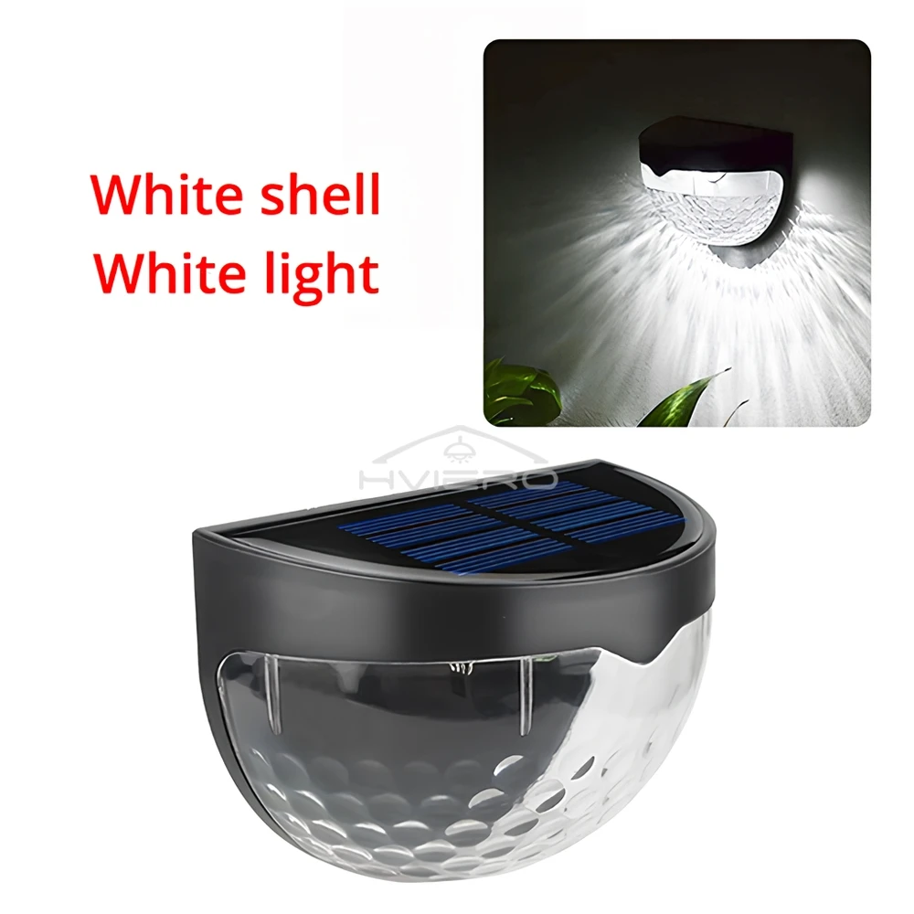 Outdoor LED Solar Fence Lamp, Waterproof Wall Lights, Warm White Path Lighting for Fence and Terrace