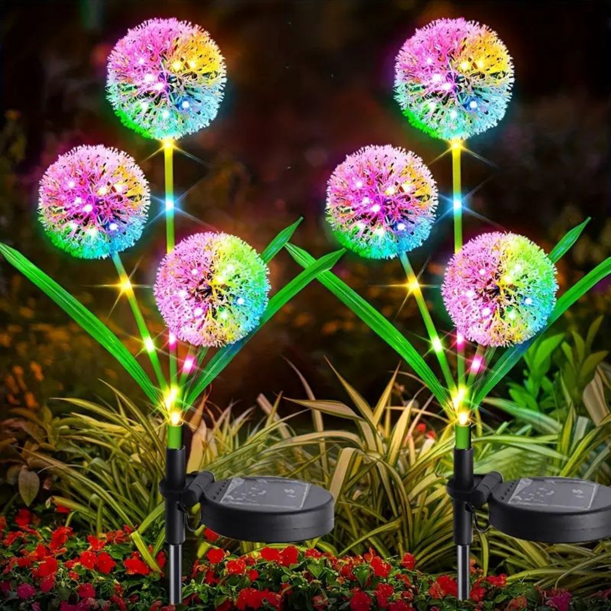 Festive Solar-Powered LED Garden Light, Solar Charging Dandelion Outdoor Lighting Decor