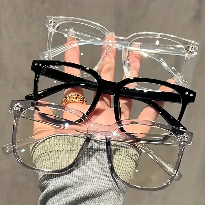 Blue Light Blocking Glasses, Unisex Square Frame, Face Flattering Optical Eyewear, Stylish Campus Lo