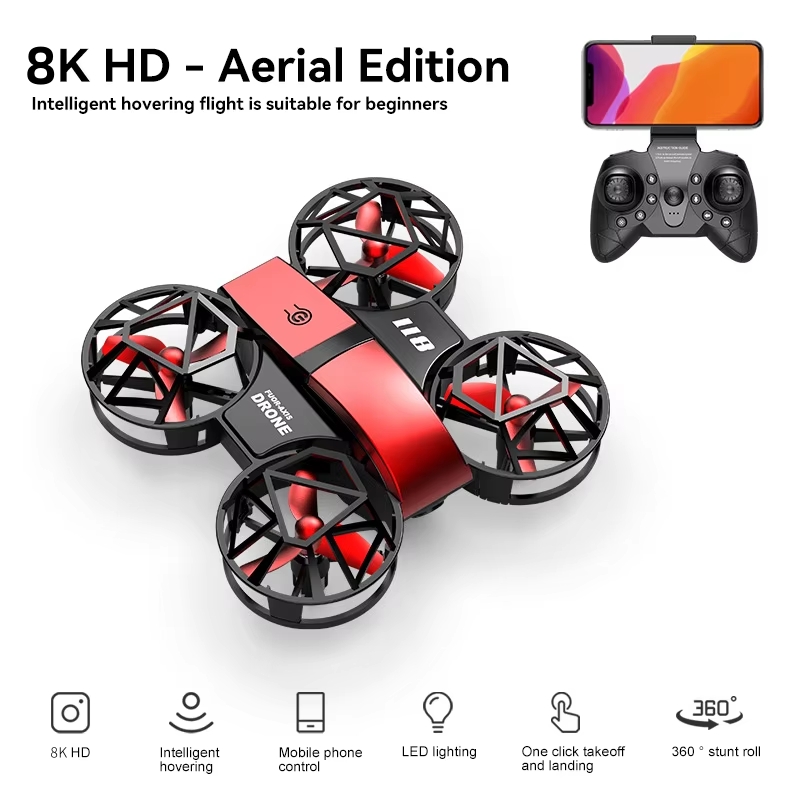 Mini Drone, HD Camera, Foldable Design, WiFi RC Drone for Foldable Drones Height Keep Drones Helicopter Kids Toys