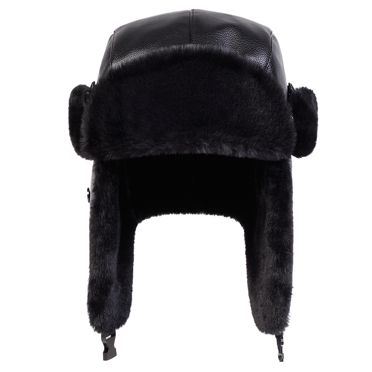 Warm Ski Hat Bomber, Unisex PU Lei Feng Hat, Winter Earflap Hat for Snow Activities