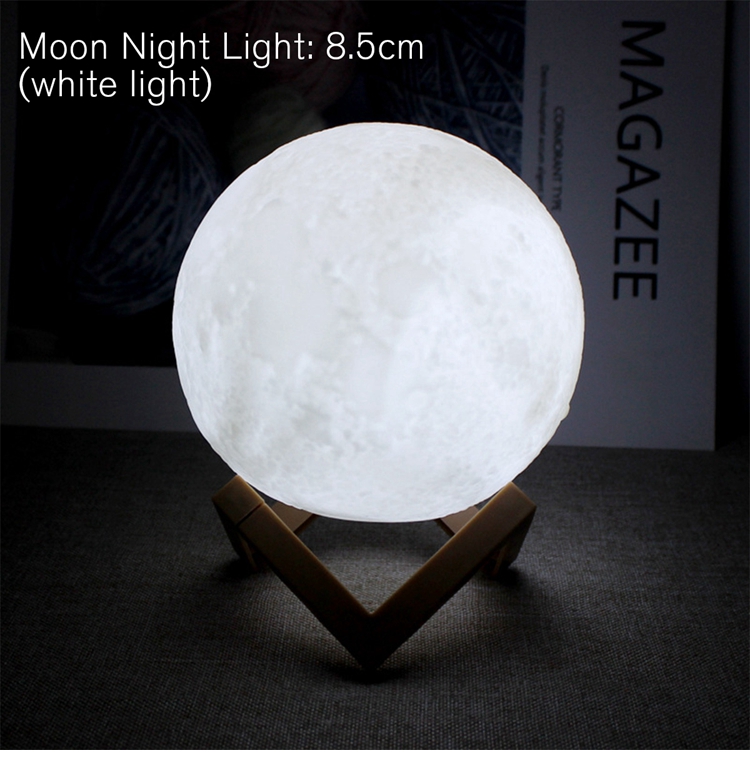 Starry Moon Lamp with Stand, LED Night Light for Bedroom Decor Night Lights Kids Gift Moon Lamp