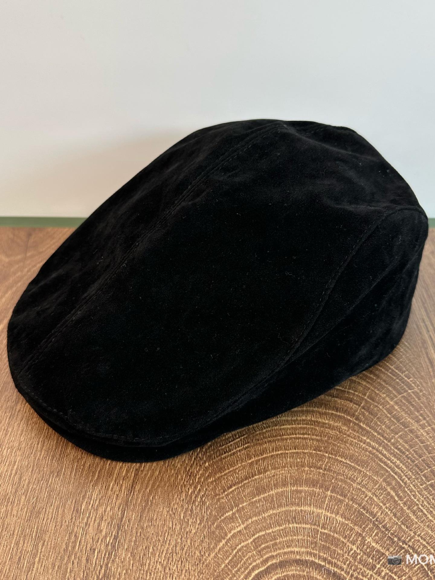 Lack Of Color Black Faux Suede Newsboy Cadet Cap Hat The Merchant — Suede Newsboy Cap – Walters caps main image 2