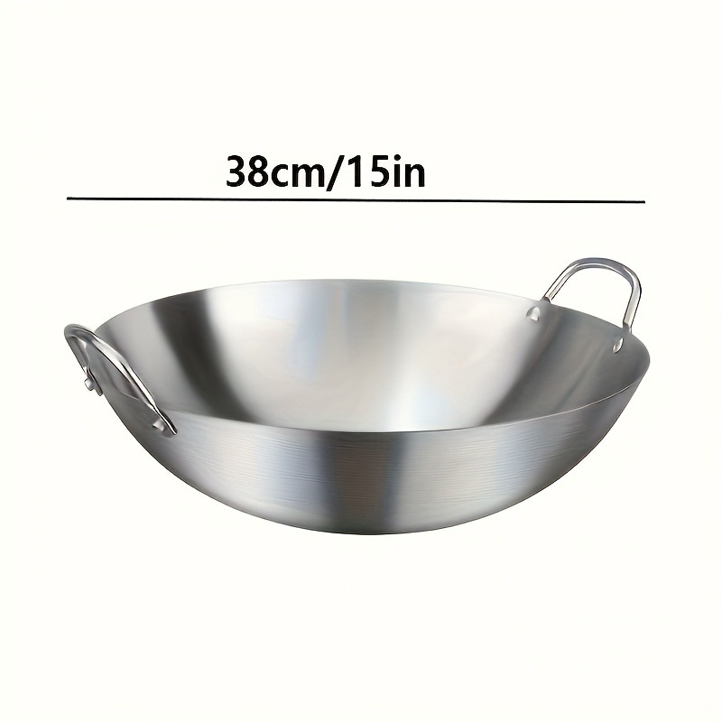 High-Quality Stainless Steel Wok, Uncoated Durable Chef'S Pan, Easy to Clean
