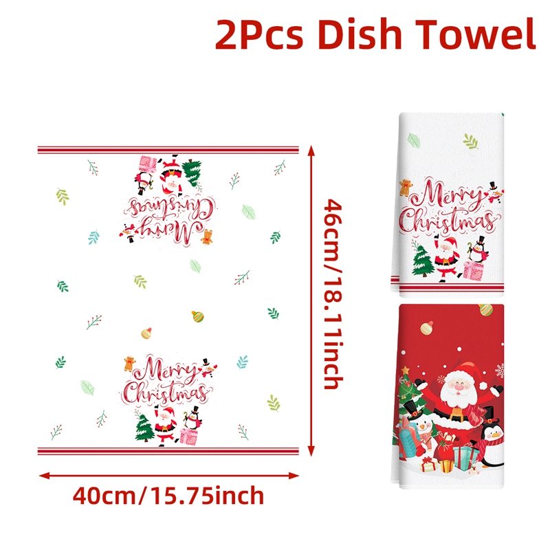 Merry Christmas Party Decoration, Xmas Santa Claus Dish Towel, Navidad Natal New Year Gift, Christmas Kitchen Towels