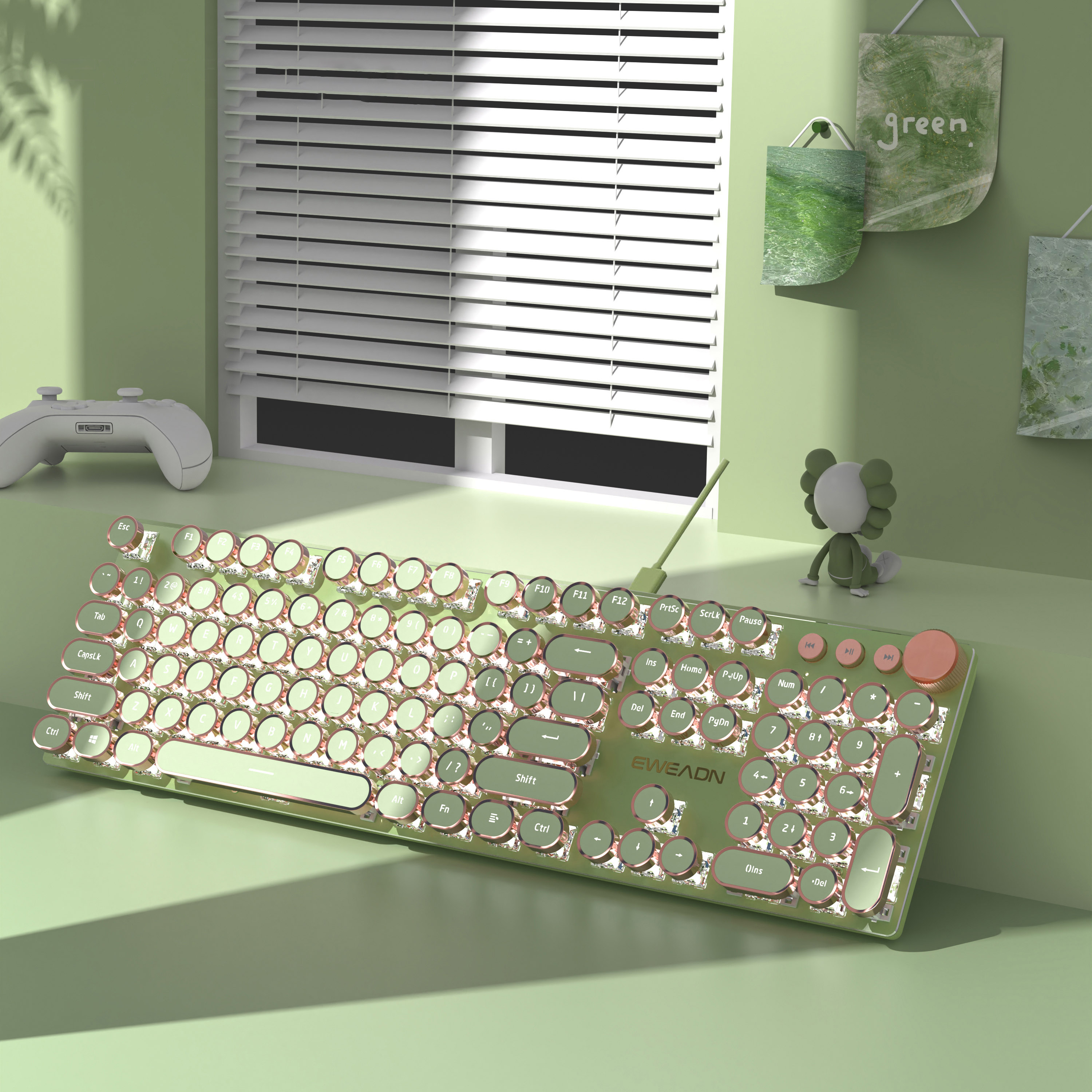 Punk Typewriter Mechanical Gaming Keyboard, | Inspire Uplift