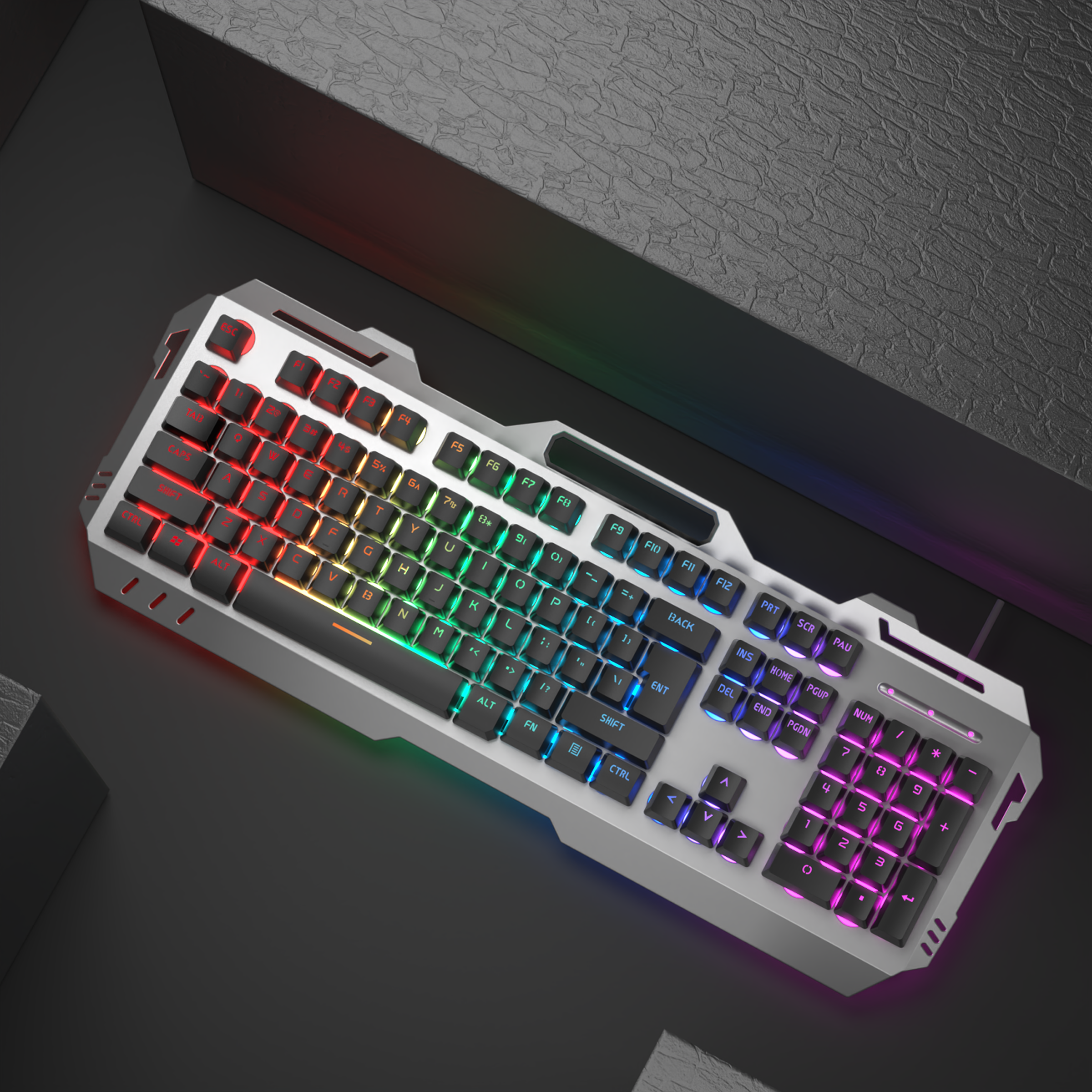 Gaming Silent Keyboard, All-Metal Wired | Inspire Uplift