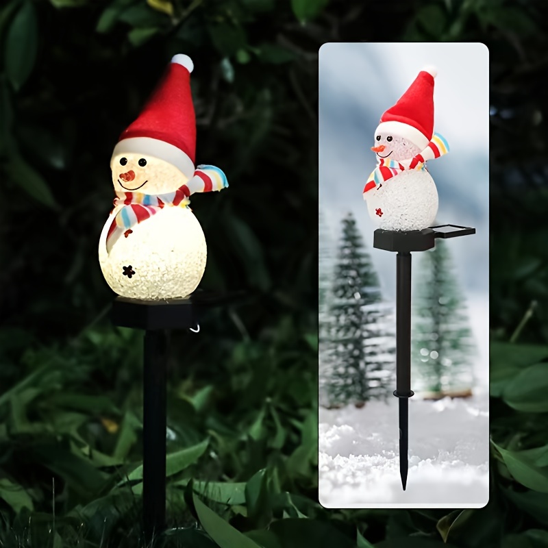 Solar Powered Snowman Lawn Light, LED Christmas Solar Garden Decoration, Outdoor Decorative Lamp
