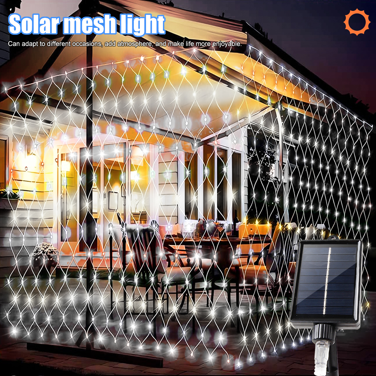 Mesh Solar Lights Outdoor Waterproof for Garden, Patio, Balcony, Mall, Landscape