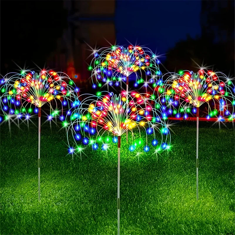 Outdoor Solar Firework Lights, Garden Yard Patio Pathway, Decorative Christmas Wedding Fairy Lights