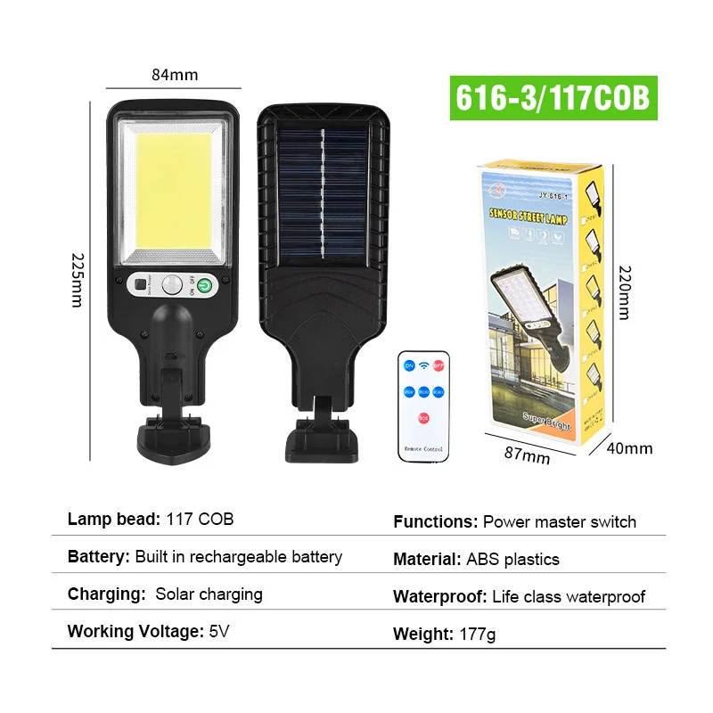 LED Outdoor Solar Light with Motion Sensor, Weatherproof Auto On/Off, Ideal for Pathway, Fence, Wall, and Garden Use