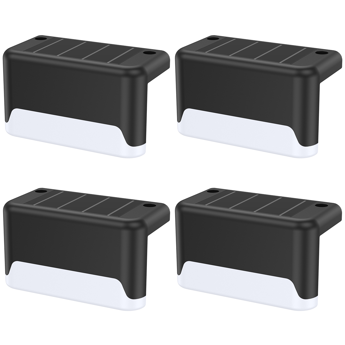 Super Bright LED Solar Step Lights, Waterproof Outdoor Solar Lamps, Warm White Solar Fence Wall Lamp for Patio, Garden