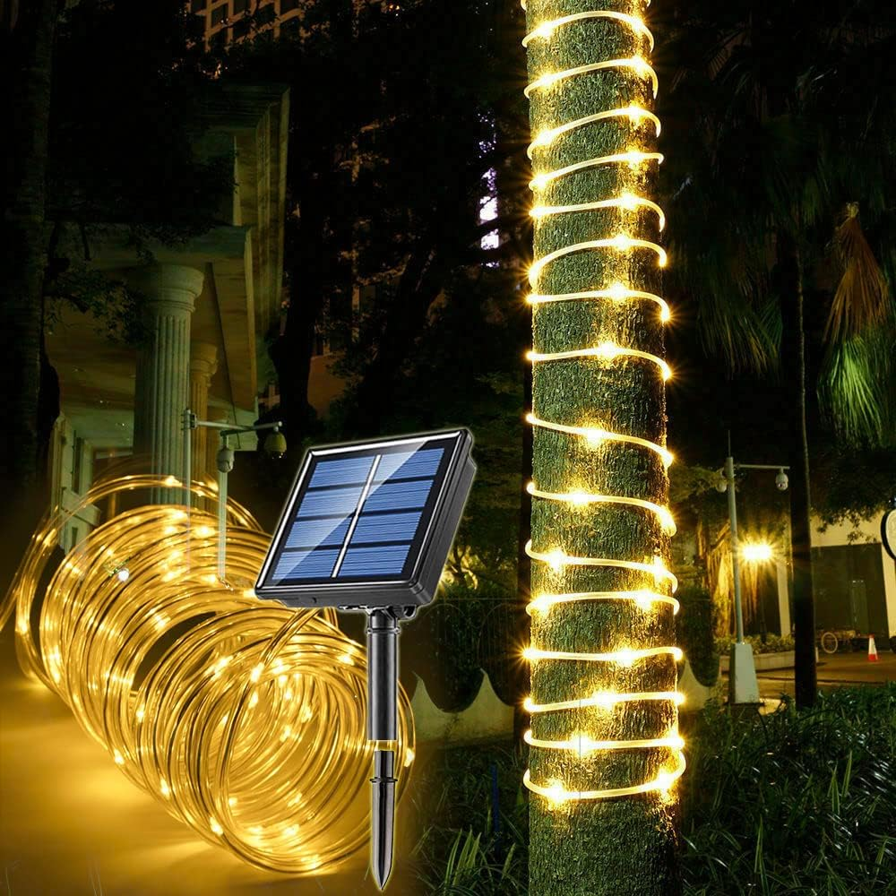 Outdoor Solar Tube Lights Multicolor Modes for Garden Patio Tree Decoration