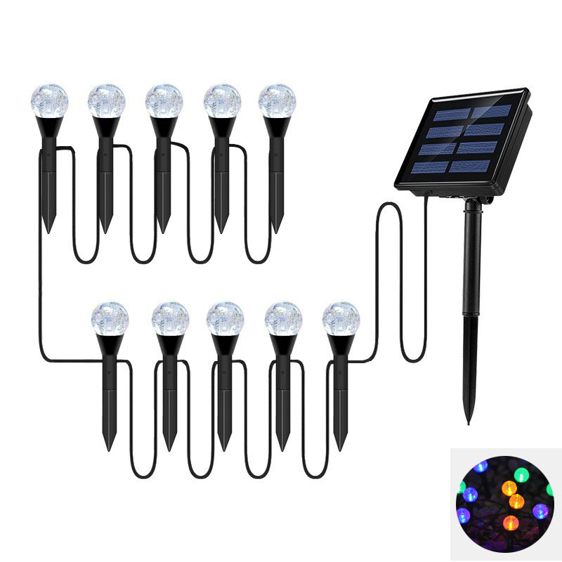 RGB LED Solar Lights for Outdoor Garden, Spherical Bubble Ball Lights with Light Modes for Pathway and Lawn Decoration