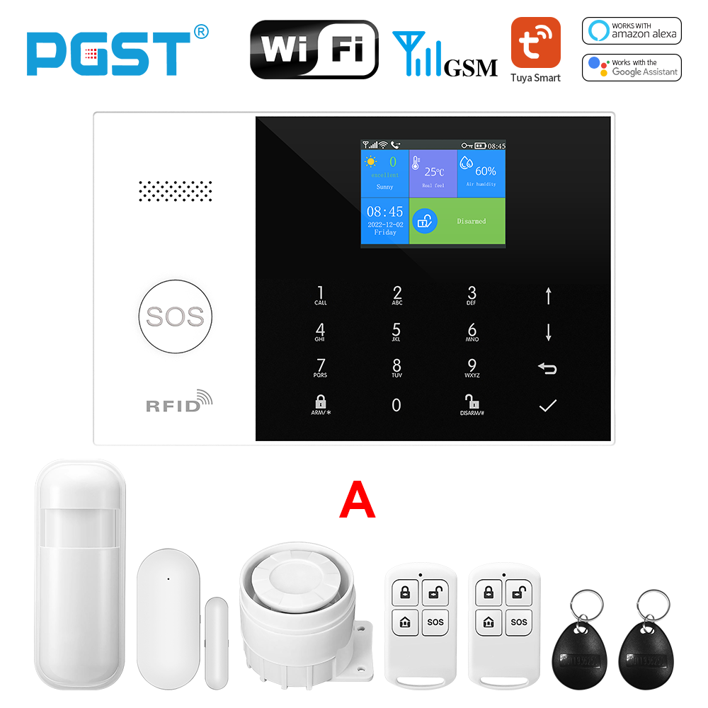 Smart Home Security System, Tuya GSM WiFi Alarm with Alexa Integration - Wireless Alarm