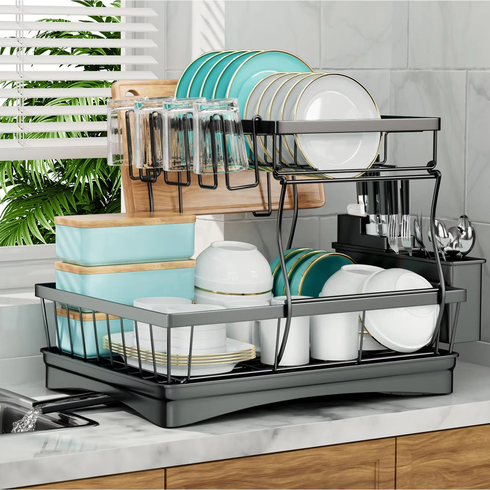 Removable Large-Capacity Dish Drying Rack, Large Dish Rack for Kitchen Countertops, Ideal for Easy Dish Drainage Removable Large-Capacity Dish Drying Rack, Large Dish Rack for Kitchen Countertops, Ideal for Easy Dish Drainage