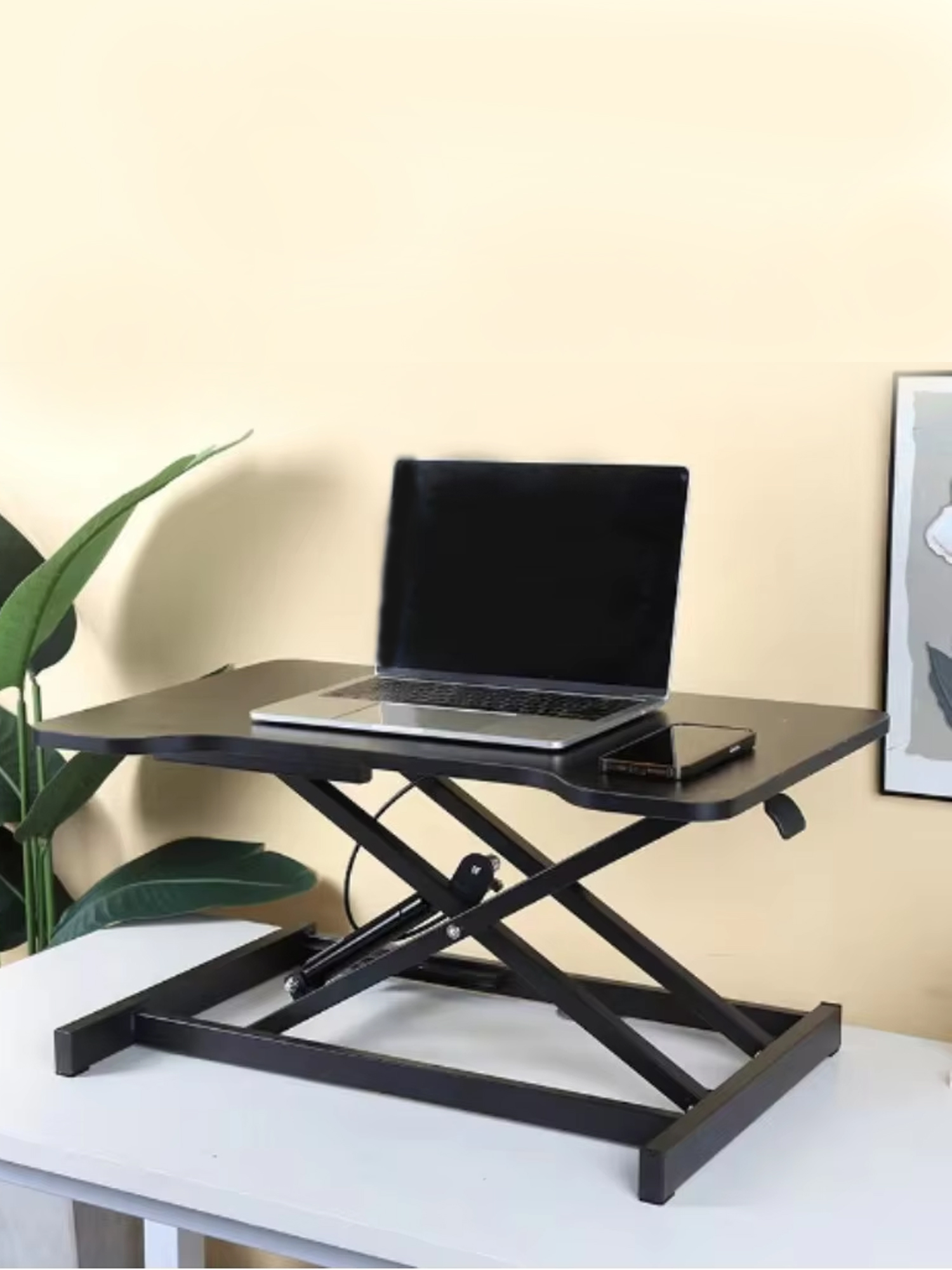 Adjustable Height Standing Desk Riser, Ultra-Slim Single Top Sit Stand Desktop Converter, Ideal for Monitor or Laptop