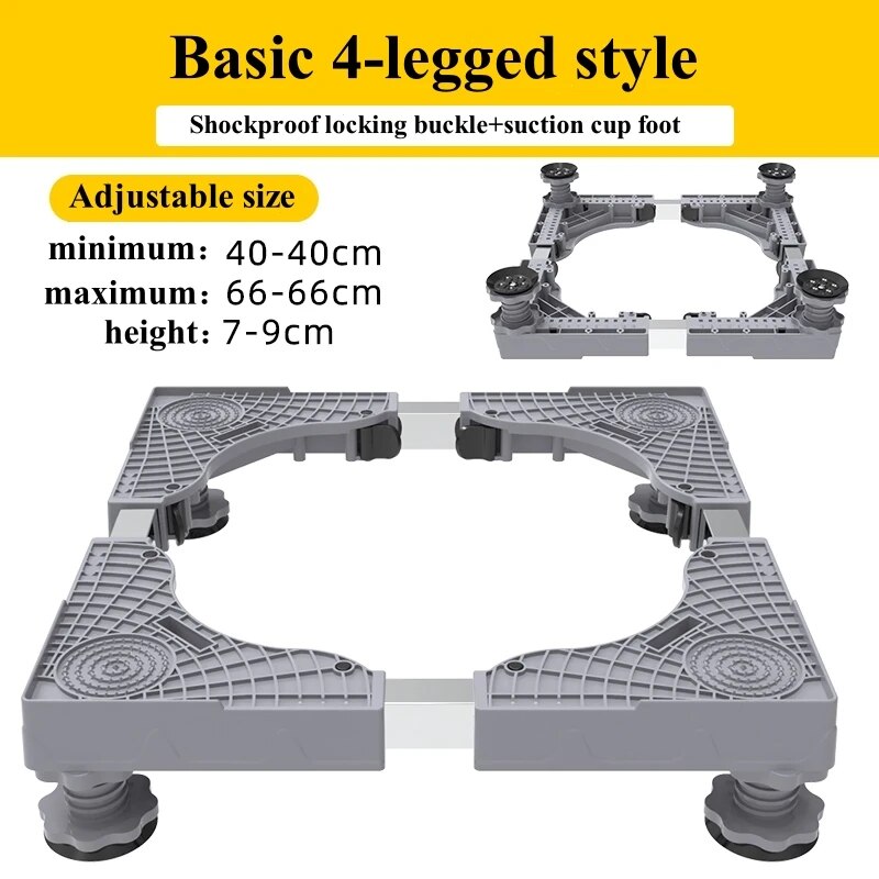 Multi-functional Adjustable Base for Washing Machine, Universal Refrigerator Stand, Lifting Base for Dryer