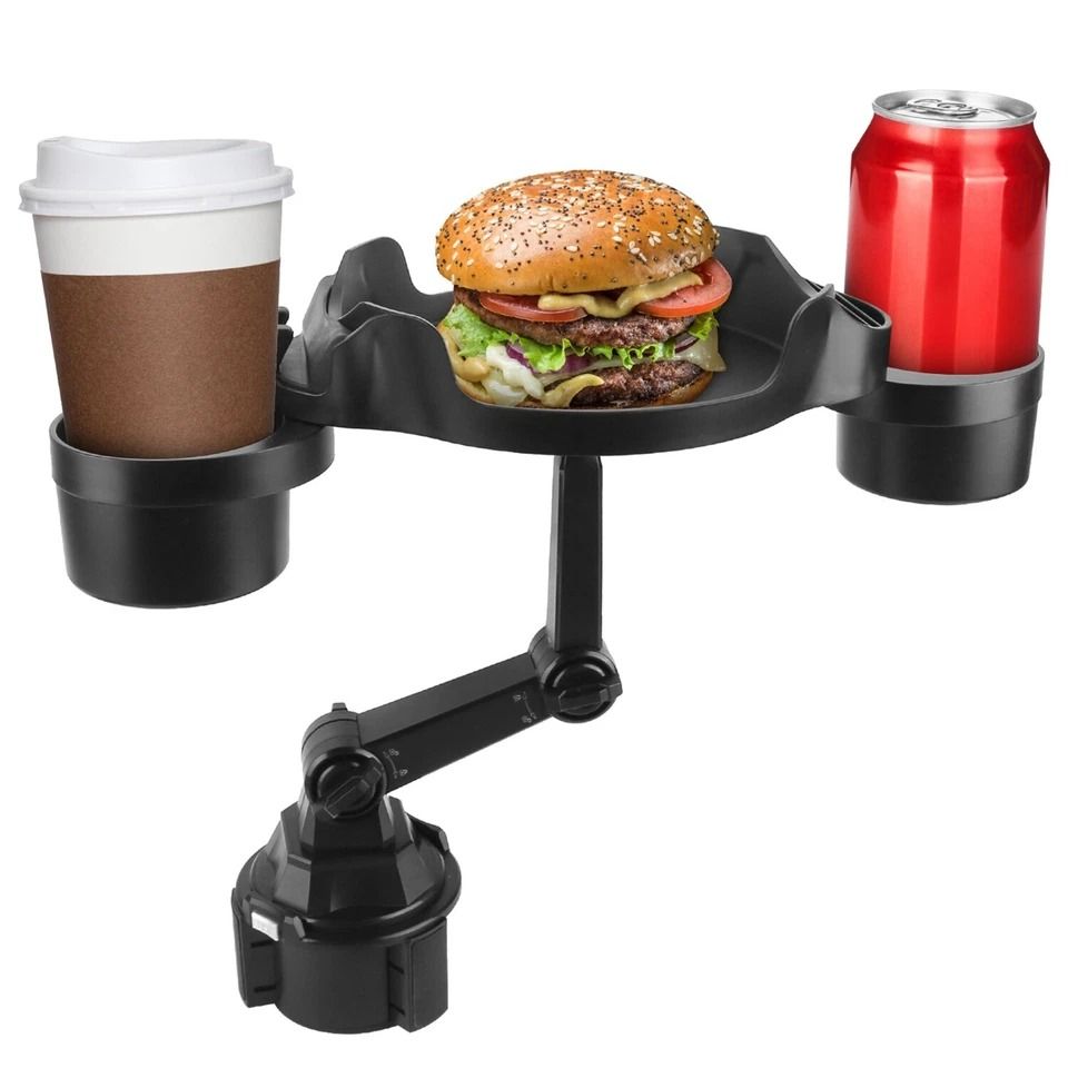 Adjustable Rotating Car Cup Holder Expander, Premium Water Cup Tray, Universal Car Stand Mount for Bottles