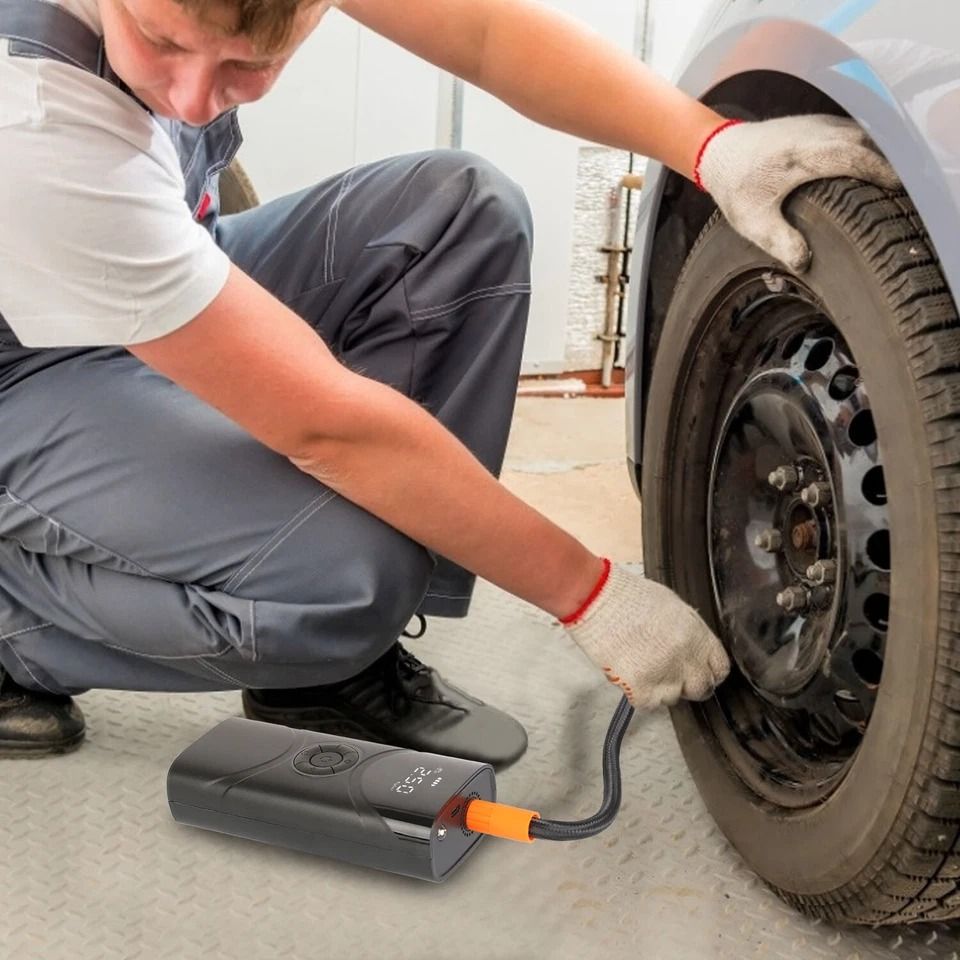 Wireless Car Tire Inflator, Portable Air Compressor Pump, Electric Tire Inflator for Fast Inflation