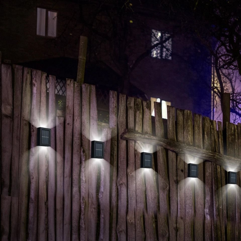 Solar Deck Lights Outdoor LED, Garden Patio Pathway Lamps, Waterproof Stairs Step Fence Lights