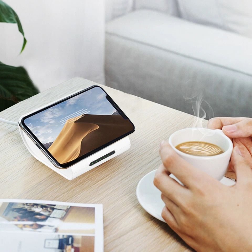 Fast Charger White, Power Bank Wireless Charging USB, Portable Battery for Phones, Tablets
