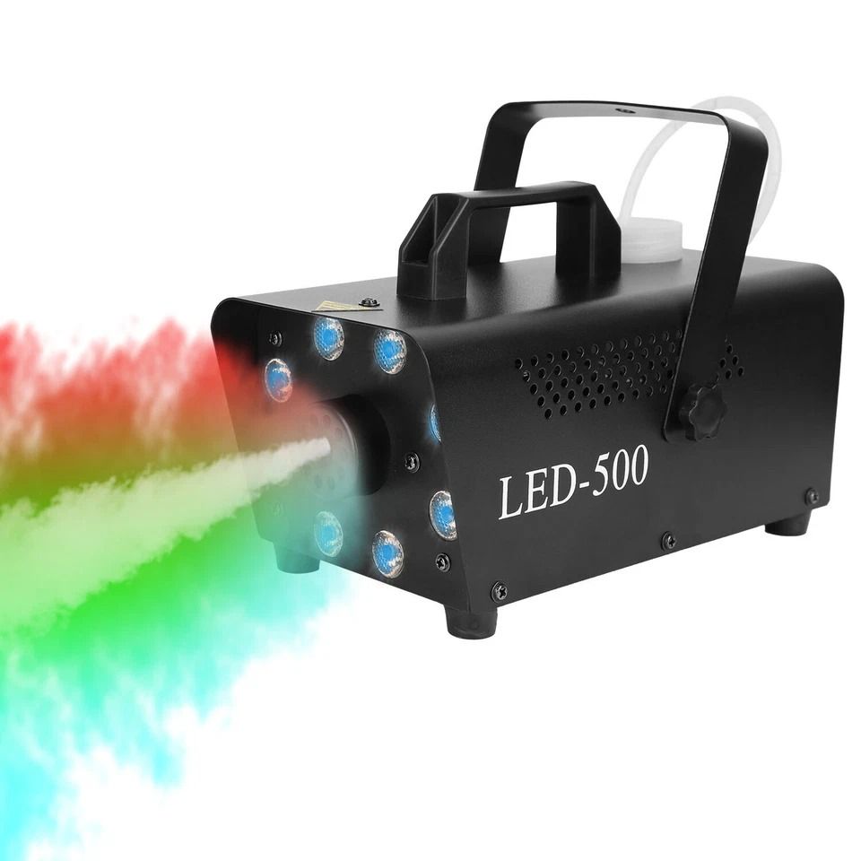 Fog Machine with LED Color Effects & Remote Control for Weddings, Parties, and Stage Lighting