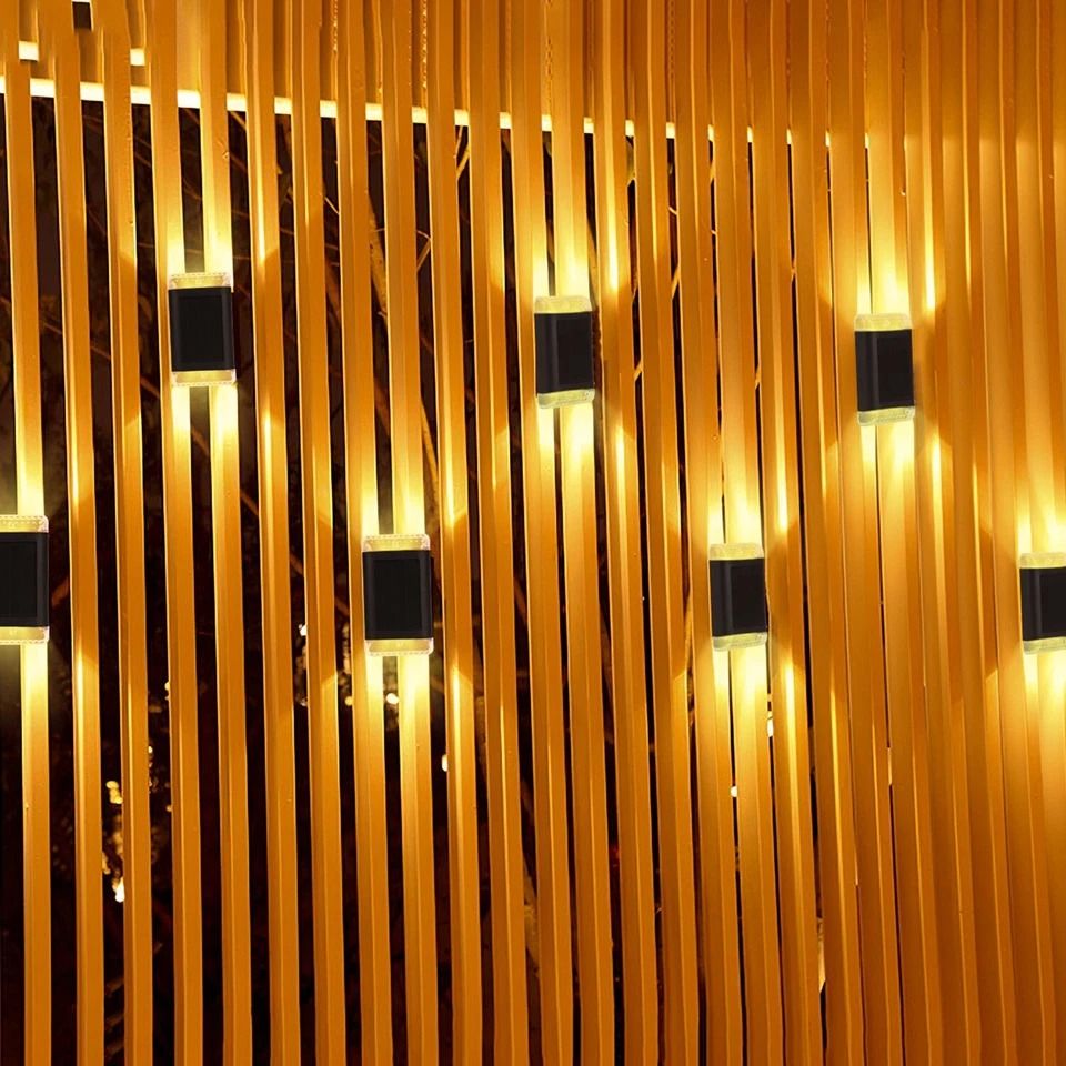 Solar Powered Wall Lights, LED Sconce, Outdoor Garden, Waterproof Decor for Decks and Pathways