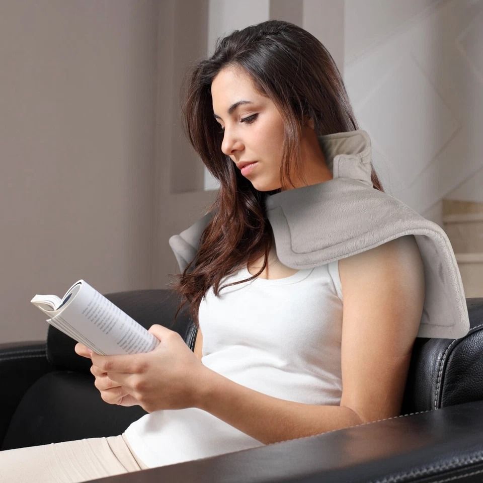 Electric Heating Wrap for Neck and Shoulders, Microfiber Heating Pad for Pain Relief, Flexible and Comfortable Neck