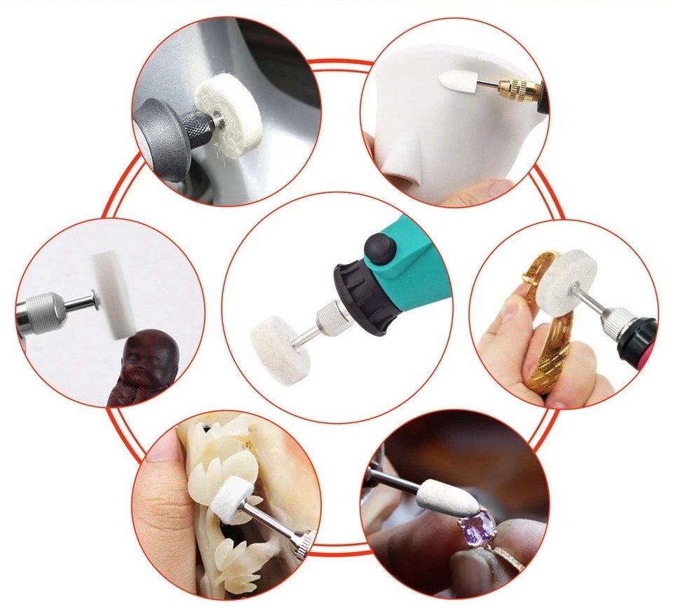 Wool Felt Buffing Polishing Pads Wheel Set for Dremel, Rotary Tool Accessories, Grinder Buffing Wheels for Metal
