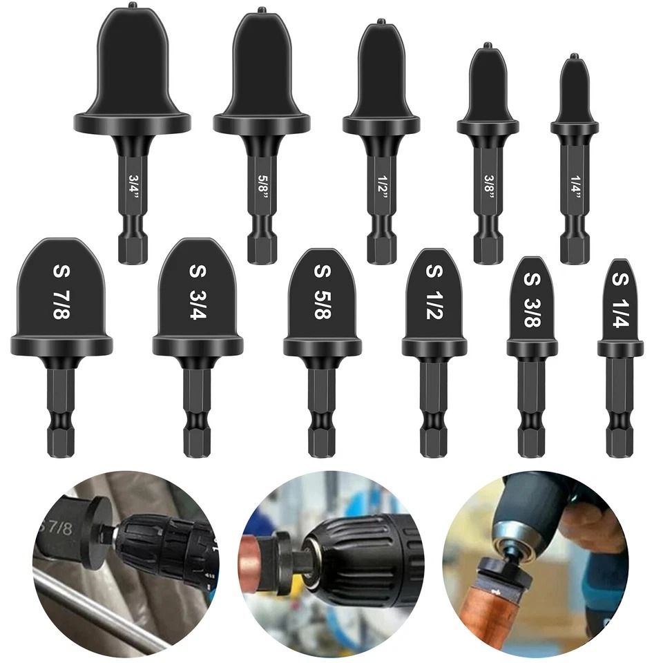 Swaging Drill Bit Tool Set, Copper Pipe Expander for Air Conditioning & Refrigeration, Leak-Proof Flaring Tube Kit