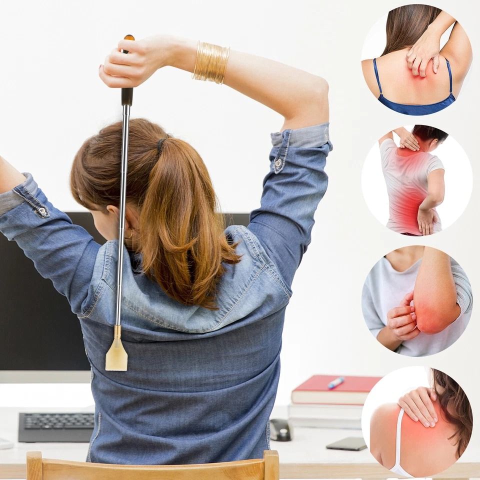 Portable Telescoping Back Scratcher, Relieve Itching Tool, Acupoint Massager, Extendable Handle for Full Body Use